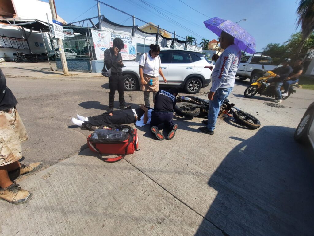 Se registran tres accidentes de motociclistas en Mazatlán en solo unas horas; dos lesionados