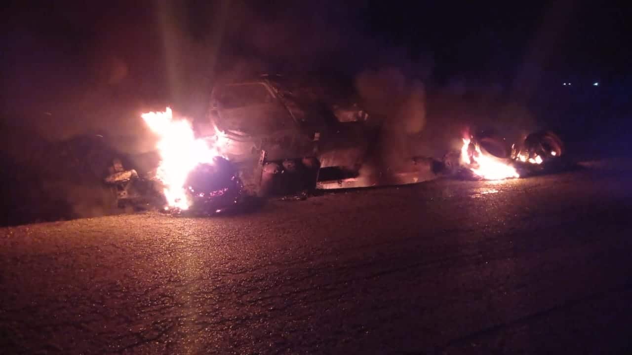 Incendio en la carretera