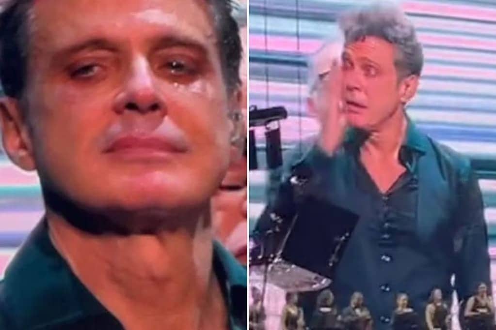 Momento en el que Luis Miguel llora en concierto