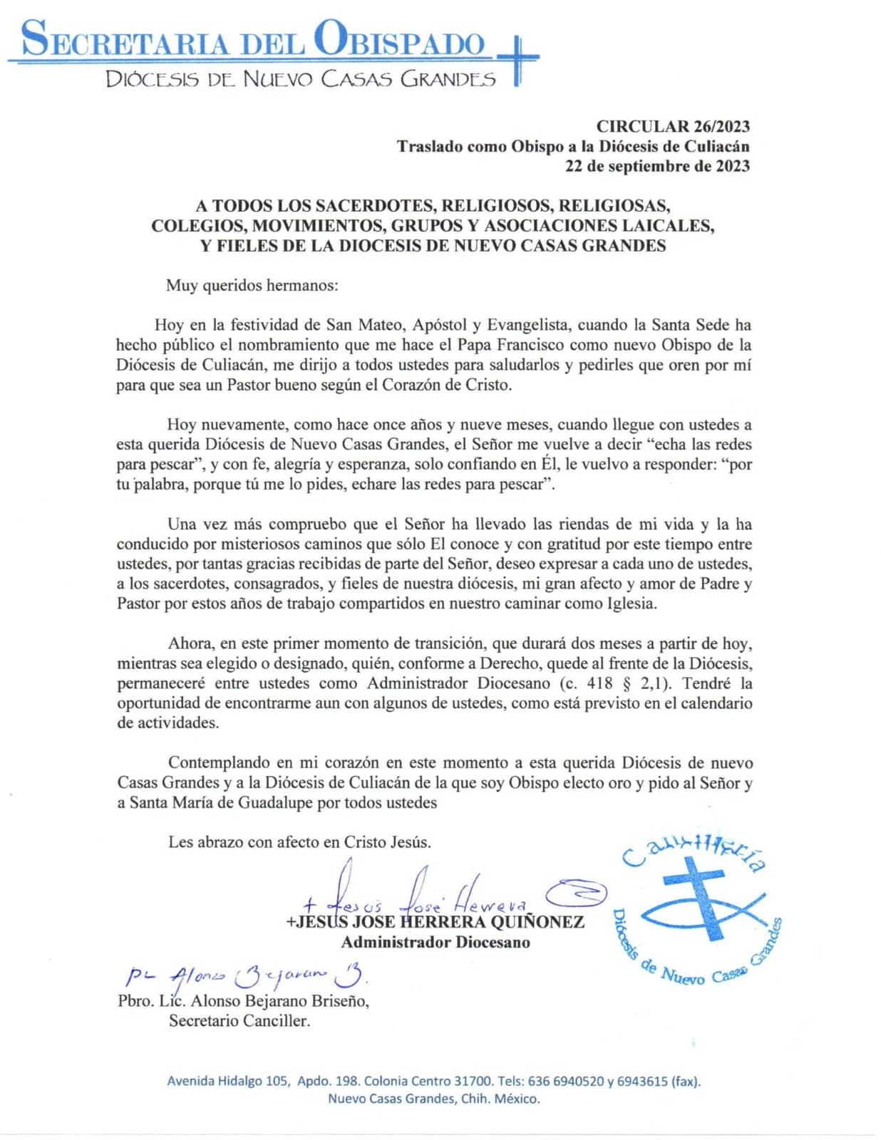Comunicado Jesús José Herrera 
