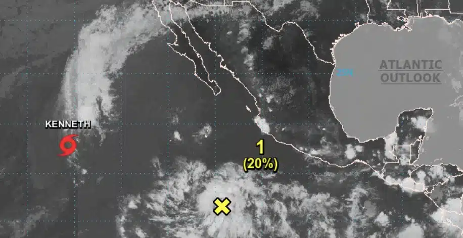 Ubicación de los sistemas tropicales activos en el océano Pacífico. SMN