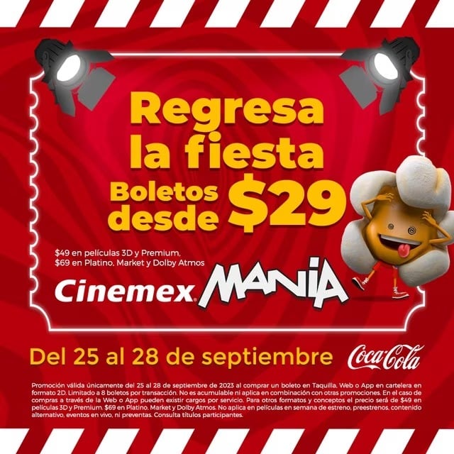 Boletos promoción de Cinemex 