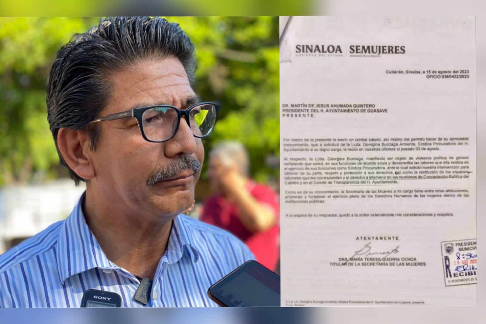 Alcalde de Guasave y documento