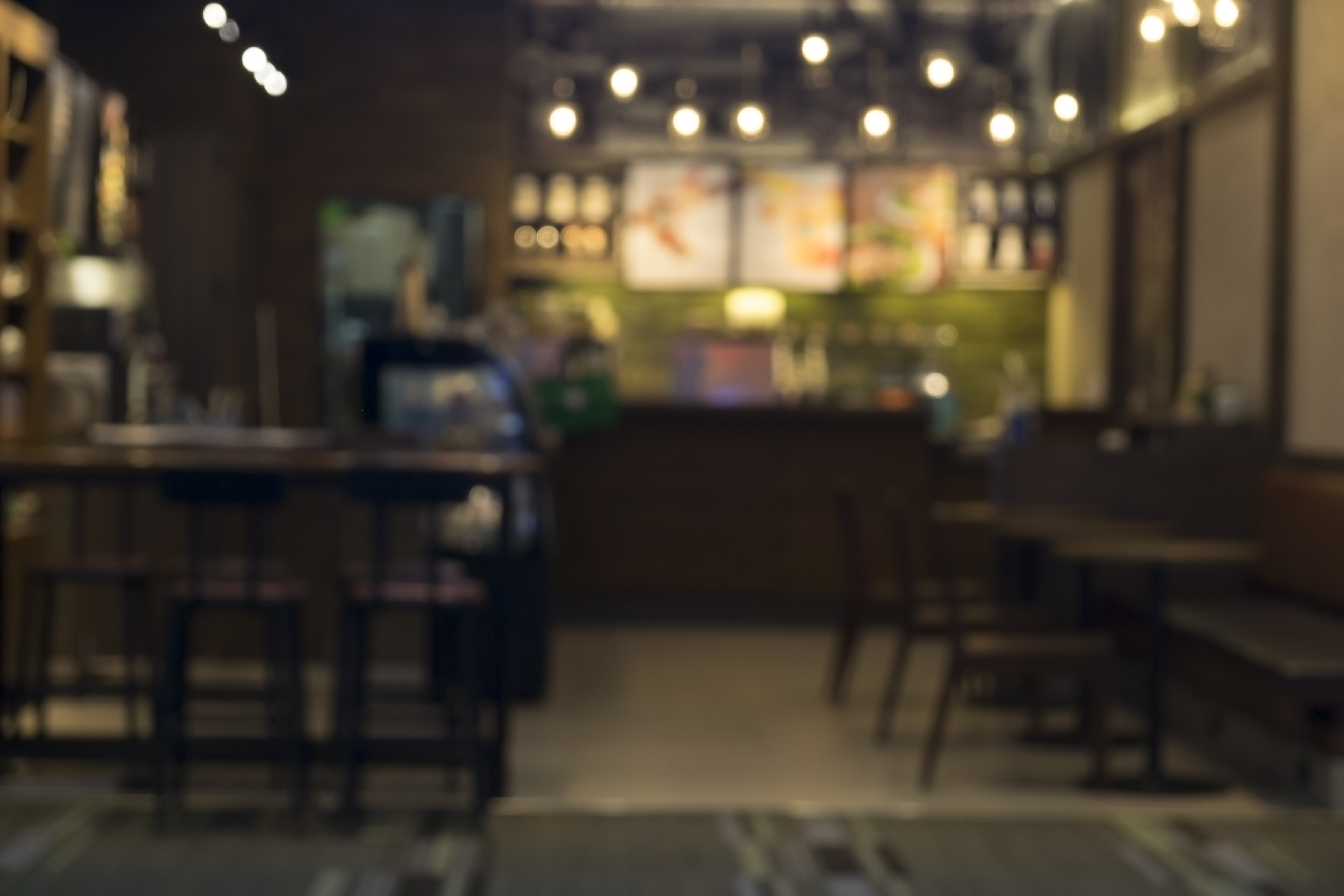 Blur coffee cafe shop restaurant with bokeh background.