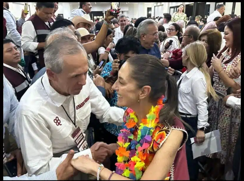 Claudia Sheinbaum pardo y Alcalde de Ahome, Gerardo Vargas Landeros.