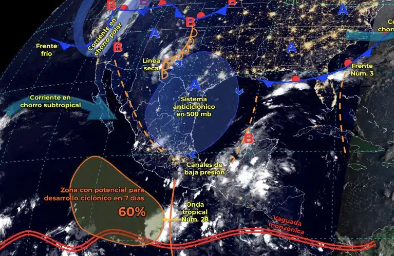Mapa de sistemas meteorológicos activos hoy 30 de septiembre en México