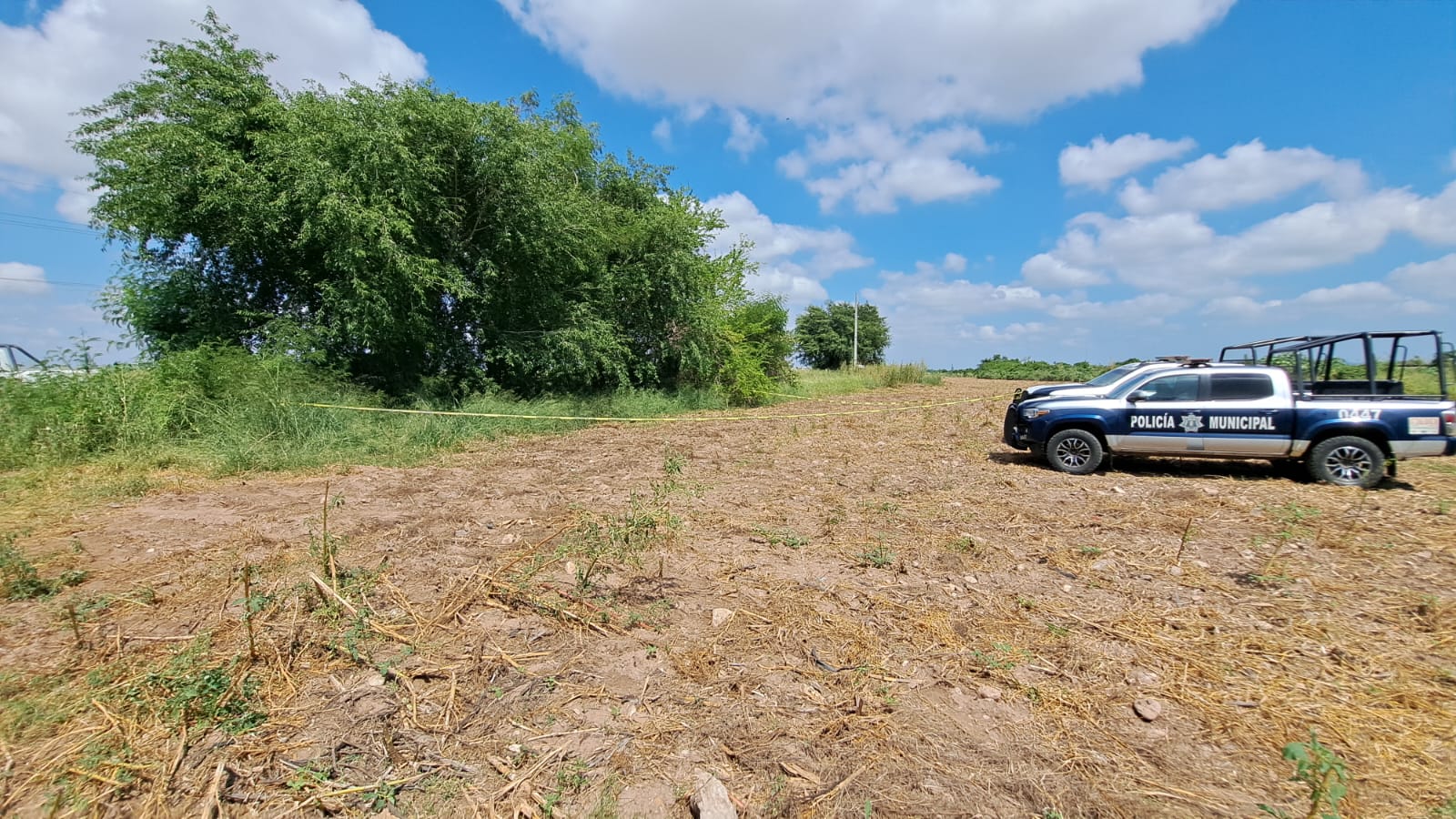 Tierras de cultivo donde se encontró cadáver