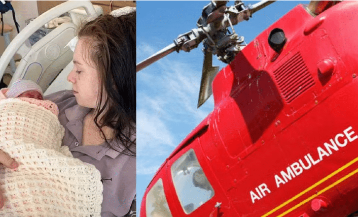 Mujer da a luz en un helicóptero tras no saber de su embarazo