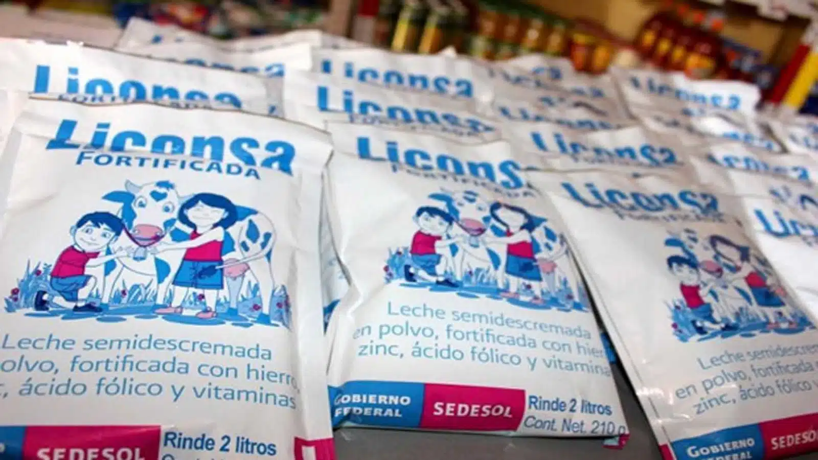 Bolsas de leche de la marca Liconsa