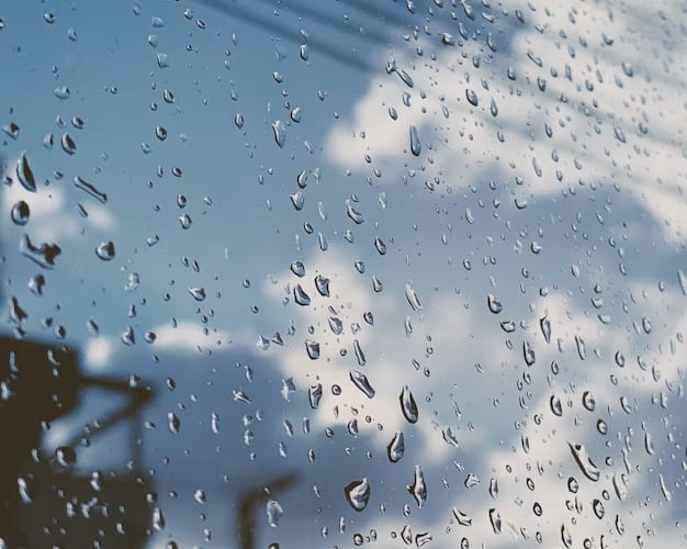 vistas del cielo desde una Ventana con gotas