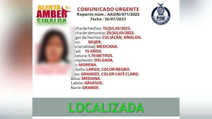 Menor es localizada