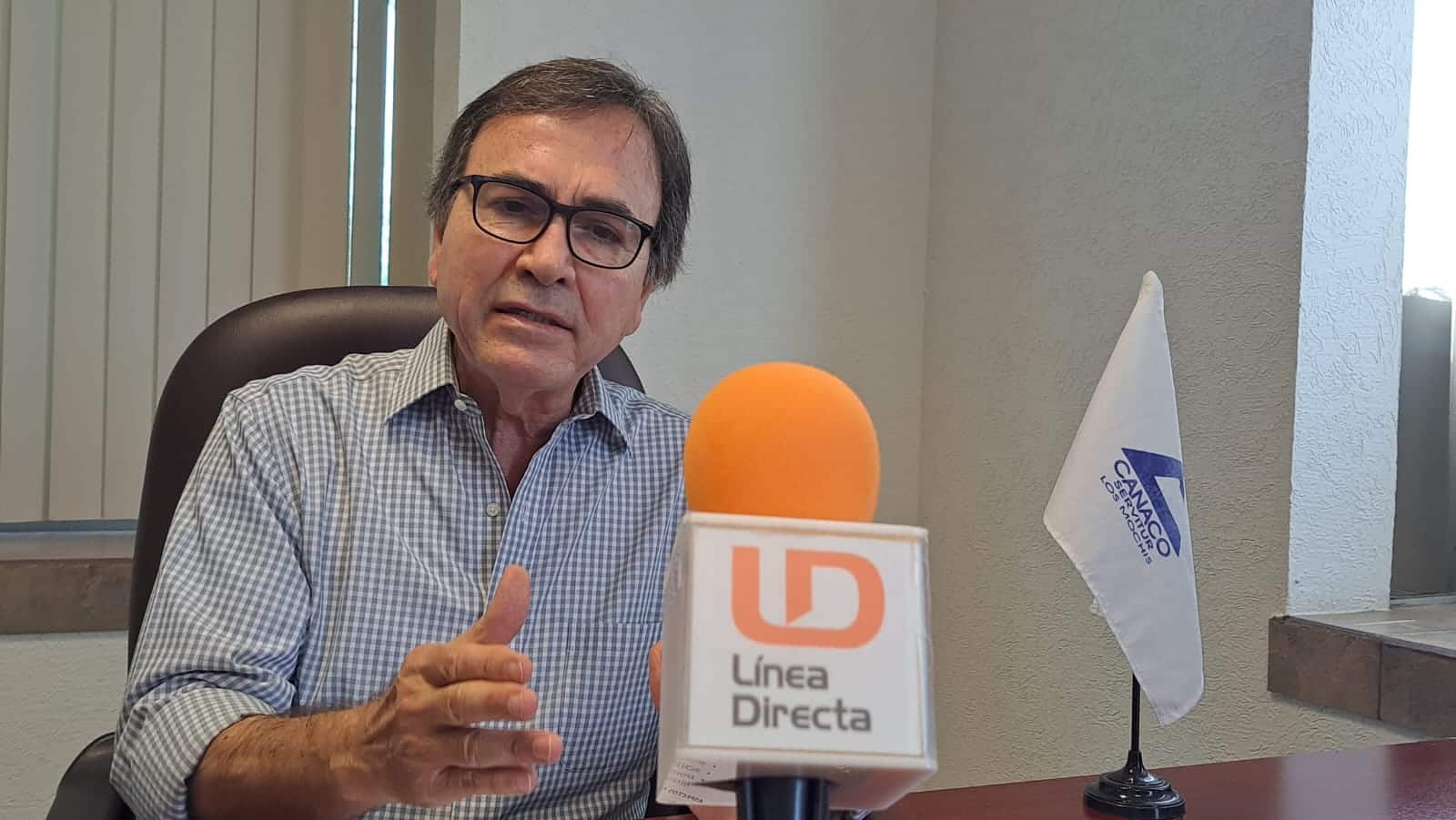 Víctor Sinuhé Damm Ramírez, presidente de la Cámara Nacional de Comercio (Canaco) en Los Mochis.