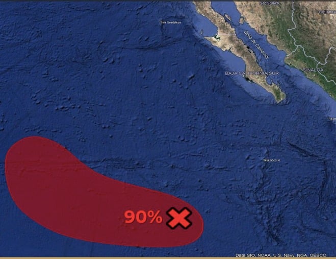 Mapa de zona de baja presión