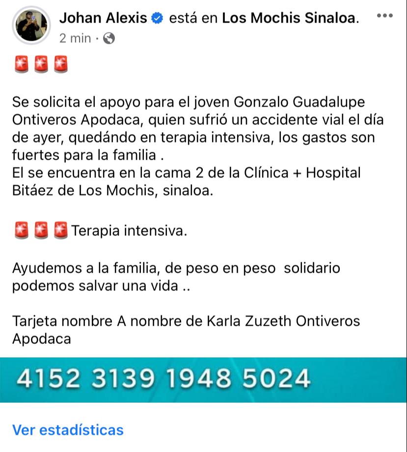 Publicación de facebook