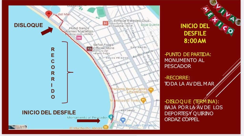 imagen que muestra la ruta del desfile