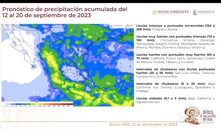 Mapa de tormentas en Sinaloa