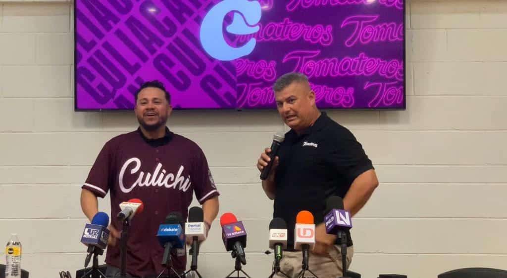 Alfredo Amézaga es presentado por Francisco Campos como nuevo manager de Tomateros de Culiacán