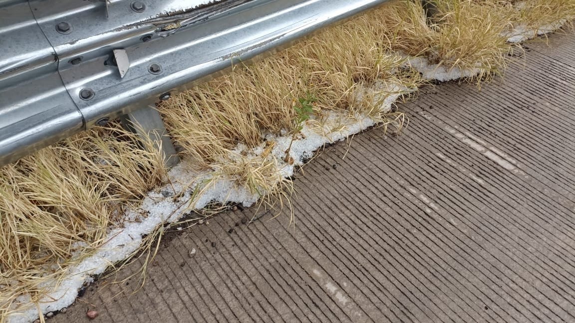 Aguanieve y caída de granizo en Sonora