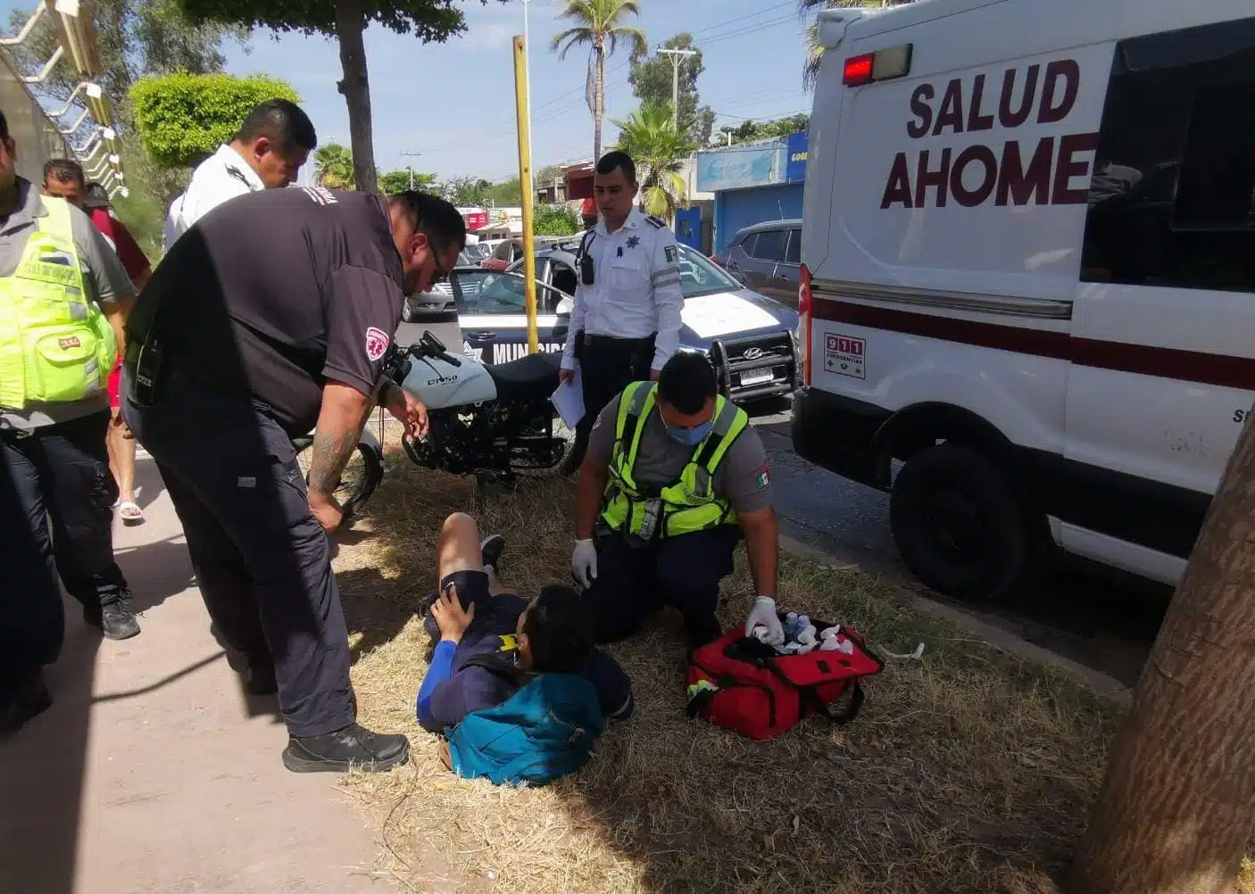 Motociclista resultó lesionado tras sufrir accidente