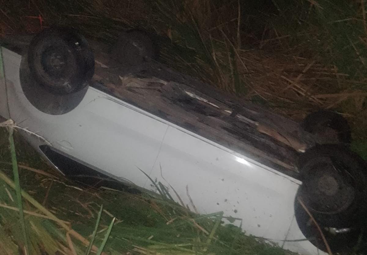 Accidente tipo volcadura en Guasave