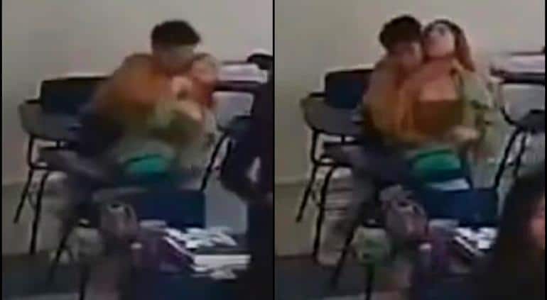 Momento de la agresión en escuela