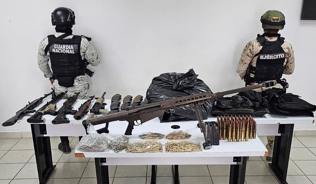 Armas decomisadas en Sonora
