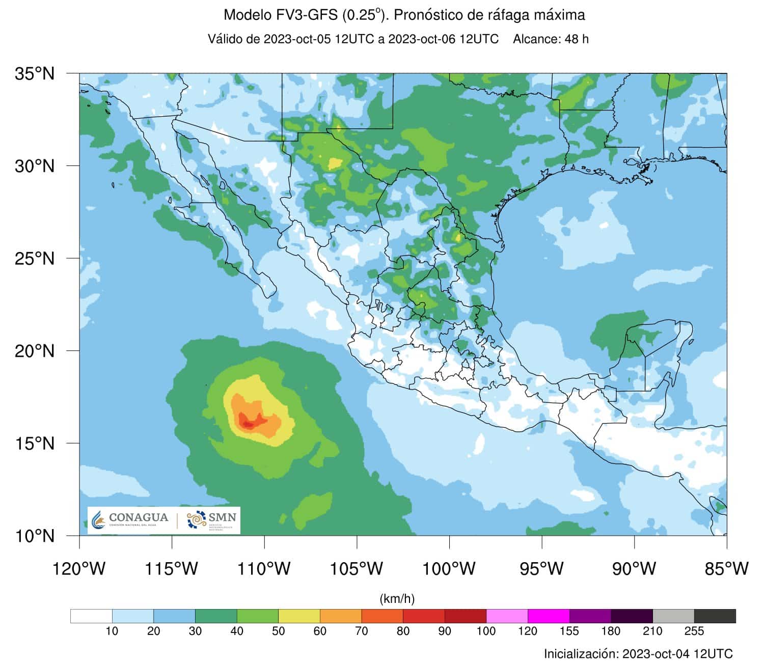 Así impactará el Frente Frío 4 a México este jueves 5 de octubre
