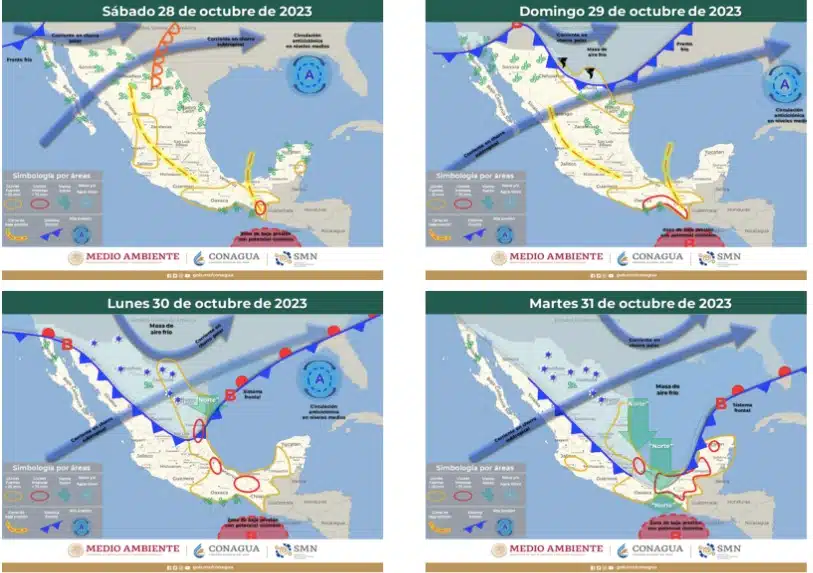 Cuatro más que muestran el Aviso de pronóstico del clima