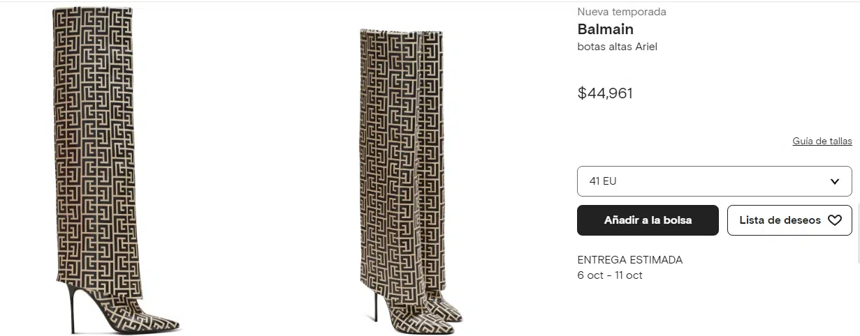 Botas balmain de Danna Paola 