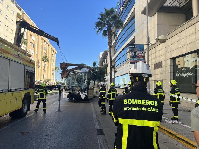 Bomberos y otros servicios en el lugar de accidente