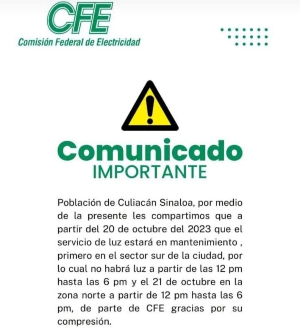 Comunicado de la CFE