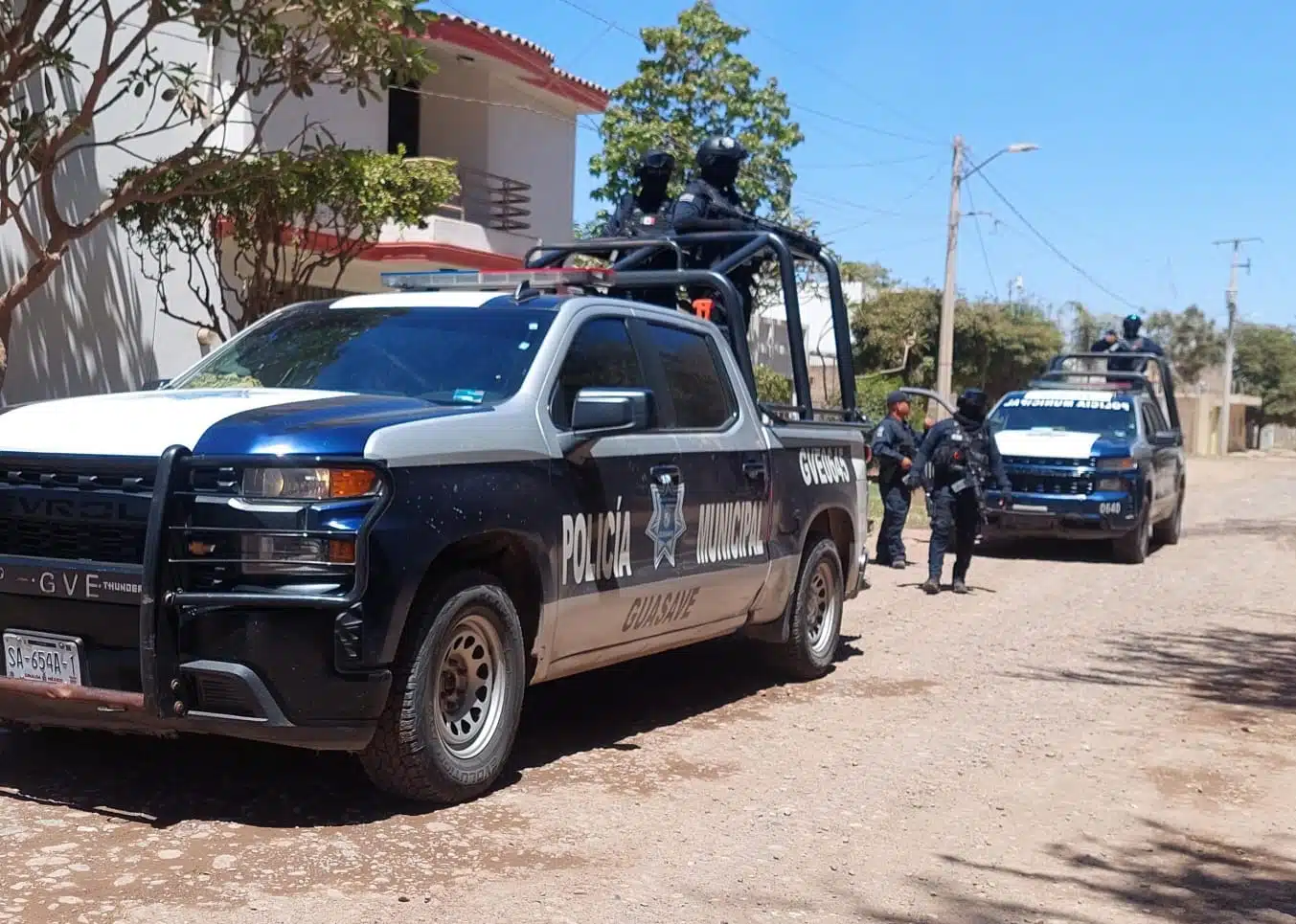 Camioneta de la policía municipal de Guasave.