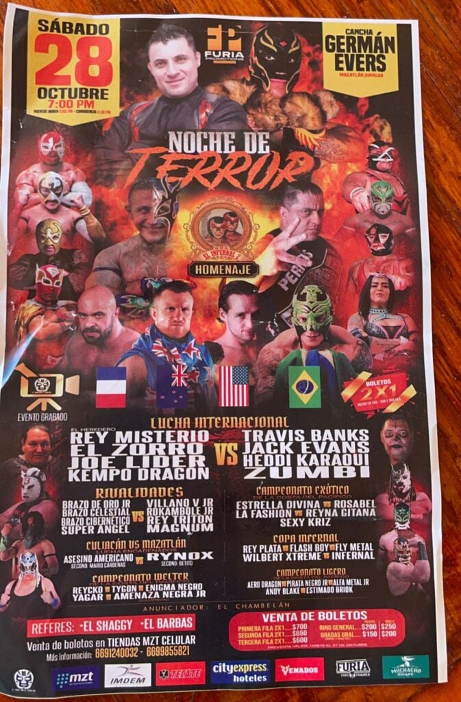 Cartelera de Lucha Libre en Mazatlán