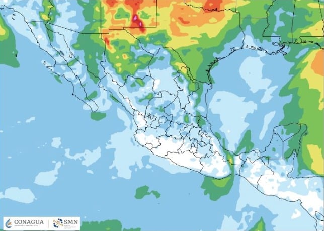 Mapa de México con diferentes colores que representan diversos sistemas