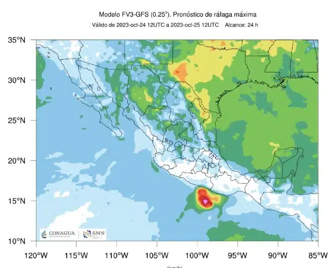 Frente frío 7 que mantiene potencial de lluvias en varios estados de México