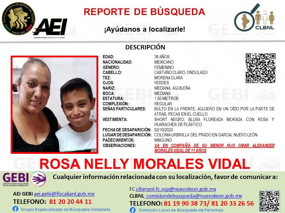 Desaparecen madre e hijo en Nuevo León
