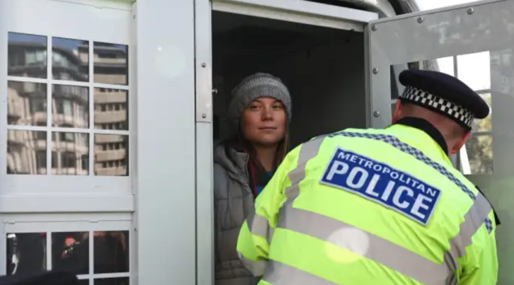 Greta Thunberg es arrestada en Londres