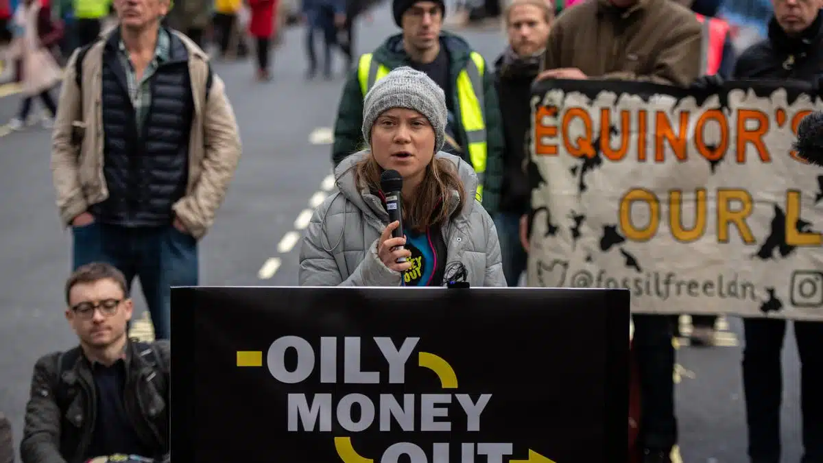 Greta Thunberg en la manifestación de Londres