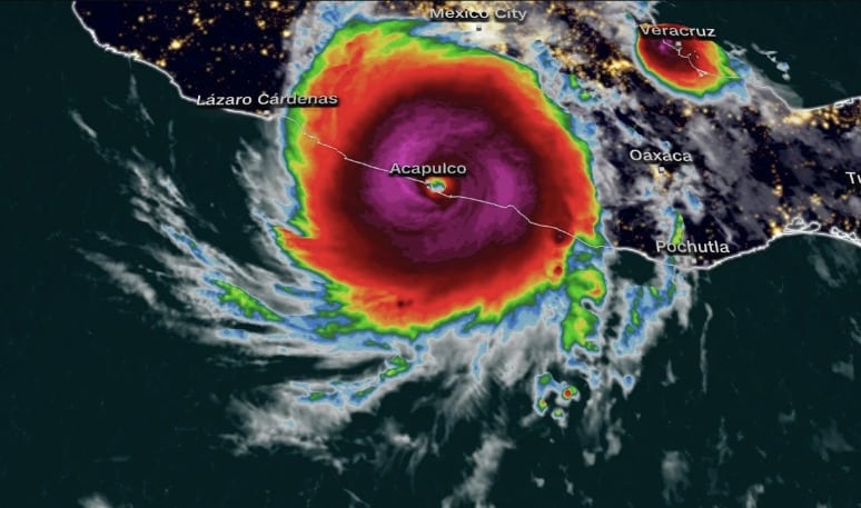 El ojo de un huracán en el estado de Guerrero