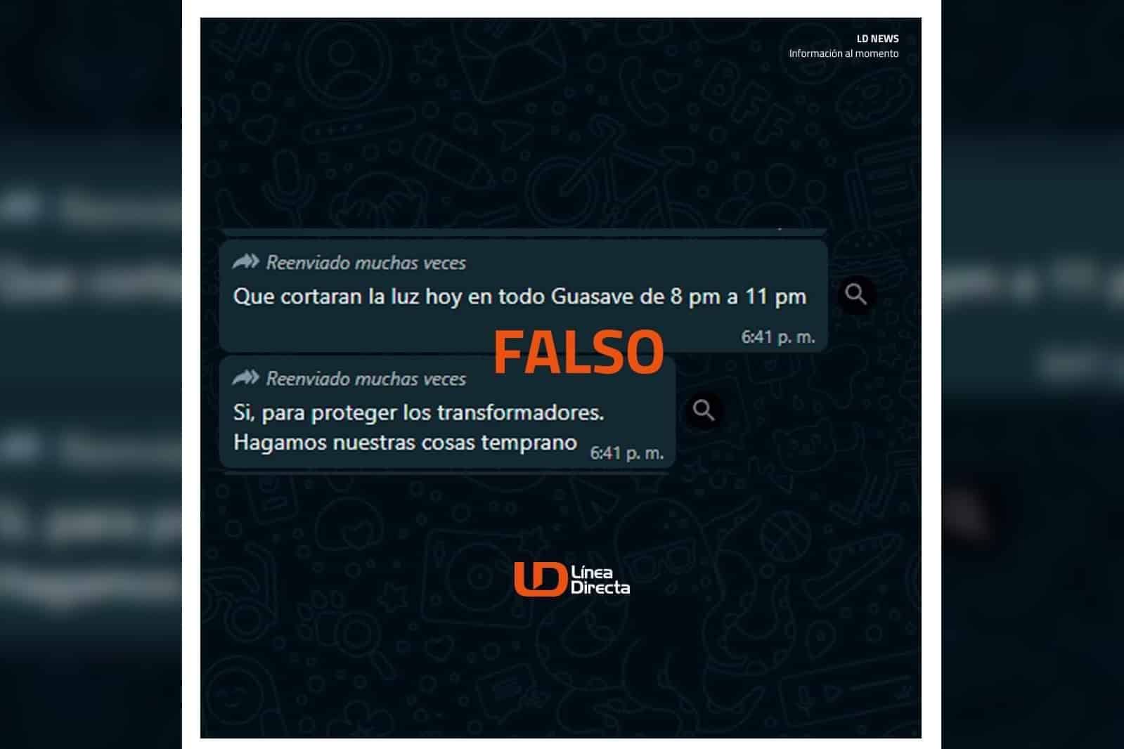 Has visto este comunicado ¡Es falso! En Guasave, CFE no cortará la luz