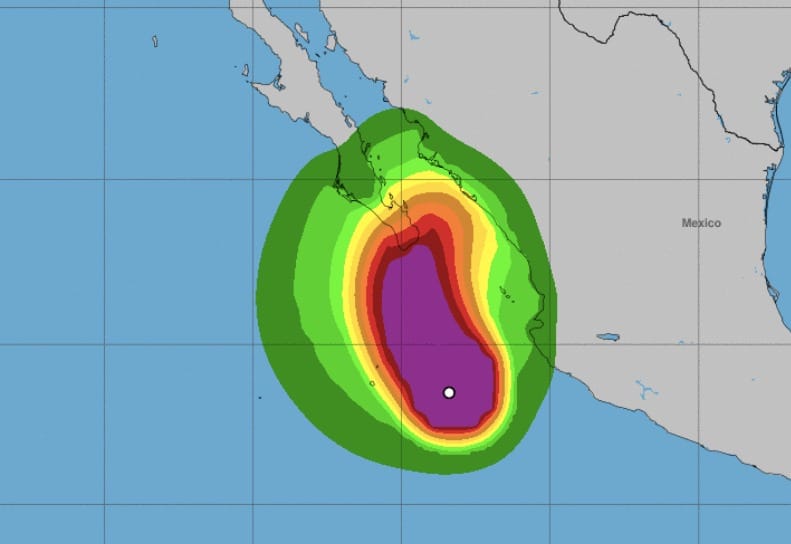 Huracán Norma en el océano Pacífico