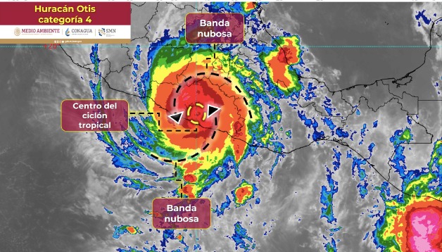 huracán Otis en tierra en Guerrero