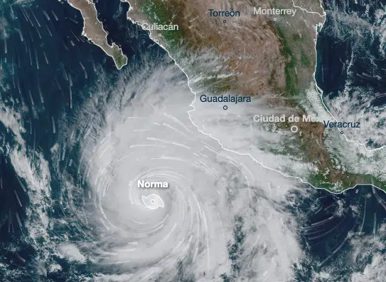 Huracán Norma 18 de octubre