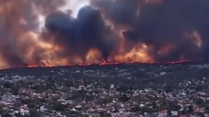 Incendio forestal en Argentina