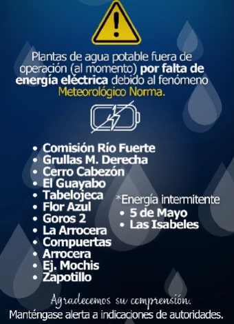 Aviso de Japama en Ahome