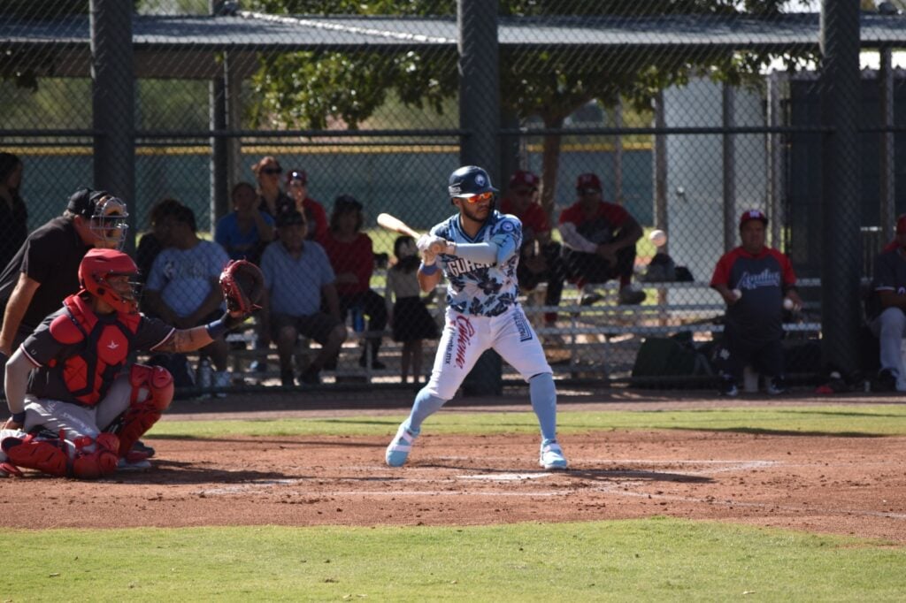 Una persona con uniforme de beisbol en un campo