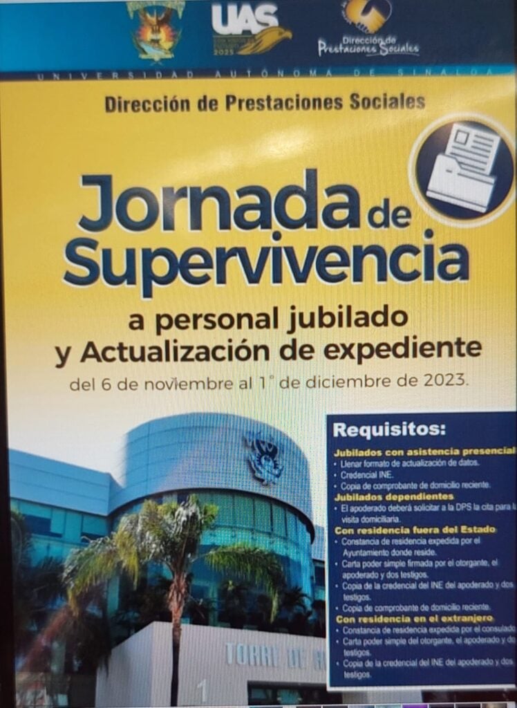 Cartel de jubilados de la UAS