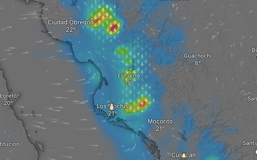 Proyección de lluvias en Sinaloa