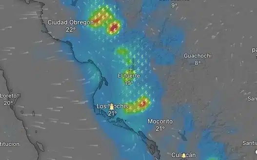 Proyección de lluvias en Sinaloa