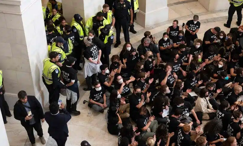 Manifiestan en el Capitolio de EU contra conflicto en Gaza